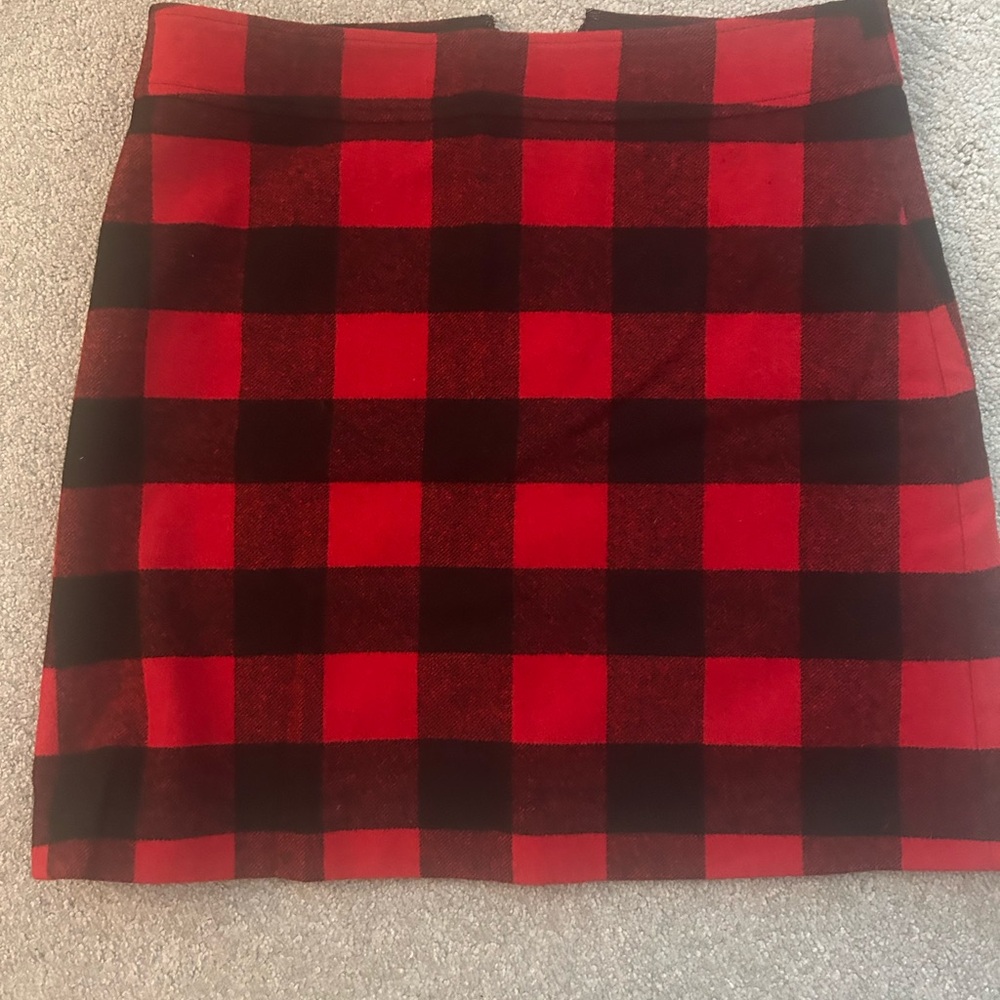 Jcrew Factory Red and Black A Line Skirt, size 8